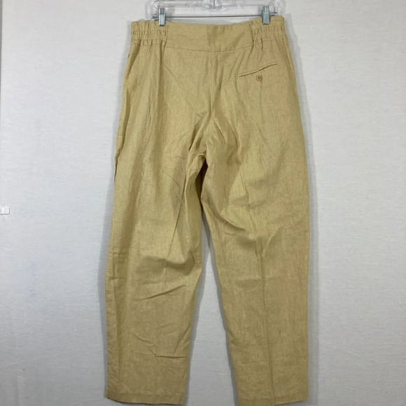 NEW Ashley Stewart Cream/Beige Straight Leg Linen Blend Pants size 14 - Picture 9 of 11